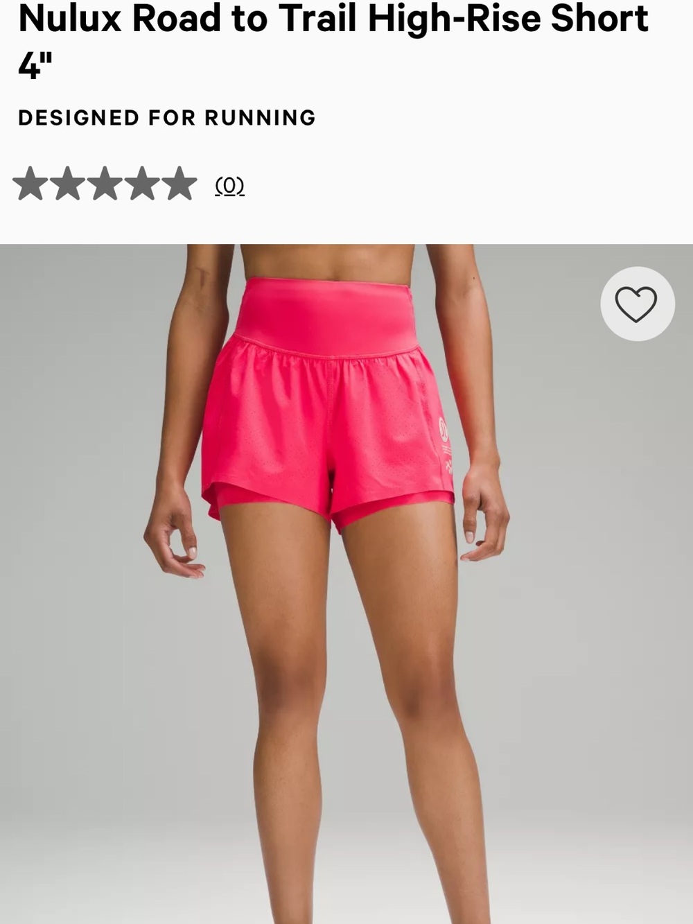 lululemon athletica Nulux Road to Trail High-Rise Shorts - Hot Pink | Medium